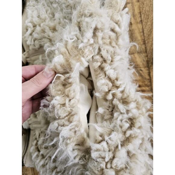Anthropologie Faux Shearling Fur Vest Toggle Sherpa Teddy Sweater Women's Size S - Picture 11 of 13